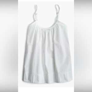 J.Crew Cotton Poplin Swing Cami Blouse-White- NWT- Size Small